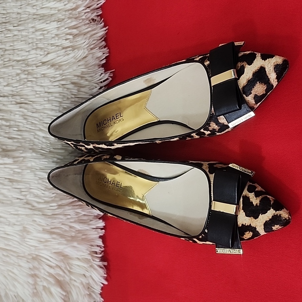 Michael Kors Real Fur Leopard Print Wedge - Picture 3 of 13